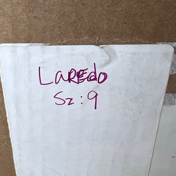 Laredo Lee Vamp Fox Leather Cowboy Pull On Boots Brown Women's US 9W Style 5742 - Picture 9 of 9